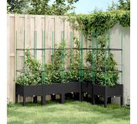 vidaXL Jardinie`re avec treillis noir 160x120x142,5 cm
