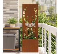 Vidaxl Jardinier Avec Panneau Décoratif Rouillé 50 X 140 Cm