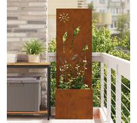 Vidaxl Jardinier Avec Panneau Décoratif Rouillé 50 X 140 Cm