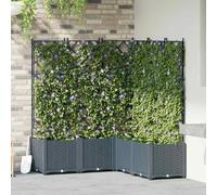 vidaXL Jardinier avec Treillis 5 pcs - Gris Clair