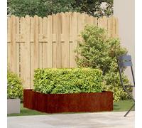 vidaXL Bac à plantes rouillé 100x100x30 cm Acier résistant aux intempéries