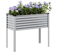 vidaXL Jardinière 100x45x90 cm acier inoxydable, jardinière d'extérieur, bac à fleurs, bac à tomates 4008973 Gris G