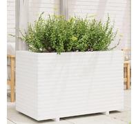 vidaXL Bac à plantes blanc 110x60x72 cm pin massif