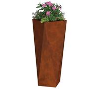 vidaXL Jardinière 2 pc Rouillé 30 x 30 x 75 cm Acier patiné