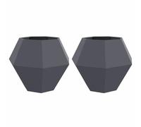 Vidaxl Jardinière 2 Pcs Anthracite 100 X 100 X 80 Cm Acier