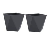 Vidaxl Jardinière 2 Pcs Anthracite 30 X 30 X 30 Cm Acier