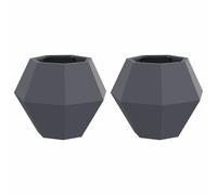 Vidaxl Jardinière 2 Pcs Anthracite 50 X 50 X 40 Cm Acier