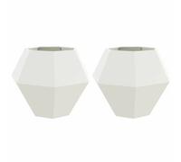 Vidaxl Jardinière 2 Pcs Blanc 100 X 100 X 80 Cm Acier