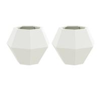 Vidaxl Jardinière 2 Pcs Blanc 50 X 50 X 40 Cm Acier