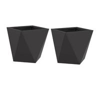 Vidaxl Jardinière 2 Pcs Noir 30 X 30 X 30 Cm Acier