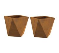 Vidaxl Jardinière 2 Pcs Rouillé 30 X 30 X 30 Cm