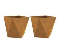 Vidaxl Jardinière 2 Pcs Rouillé 40 X 40 X 40 Cm