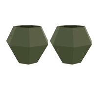 Vidaxl Jardinière 2 Pcs Vert Olive 100 X 100 X 80 Cm Acier