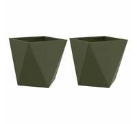 Vidaxl Jardinière 2 Pcs Vert Olive 40 X 40 X 40 Cm Acier