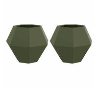 Vidaxl Jardinière 2 Pcs Vert Olive 75 X 75 X 60 Cm Acier