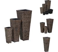 vidaXL Jardinière 3 pièces jacinthe d'eau brun foncé - Pots de fleurs & Jardinières