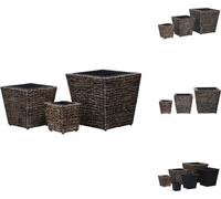 vidaXL Jardinière 3 pièces Jacinthe d'eau Marron - Pots de fleurs & Jardinières