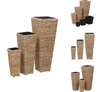 vidaXL Jardinière 3 pièces Jacinthe d'eau Marron - Pots de fleurs & Jardinières