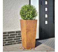 vidaXL Jardinière 35x35x75 cm Acier corten résistant aux intempéries Marron G