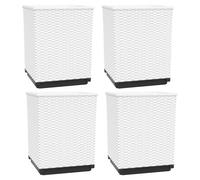 vidaXL Bac à plantes 4 pcs. Blanc 30x30x37 cm Polypropylène