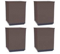 vidaXL Bac à plantes - Lot de 4 - Marron - 30 x 30 x 37 cm - Polypropylène