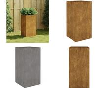 vidaXL Jardinière 40x40x80 cm en acier Corten - Pot de plantation - Jardinières - Plate-bande surélevée - Plate-bande de jardin surélevée