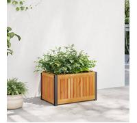 vidaXL Jardinière 45x30x27,5 cm Bois massif d'acacia et acier pour extérieur, bac à fleurs