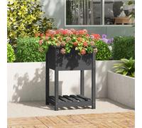 vidaXL Bac à plantes avec étagère Gris 54x54x81 cm Pin massif