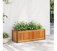 vidaXL Bac à plantes 80x30x27,5 cm bois massif d'acacia et acier