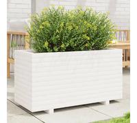 vidaXL Jardinière 90x40x49,5 cm Bois de Pin Massif Blanc