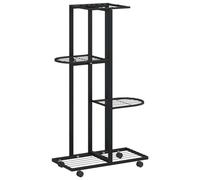 vidaXL Jardinière à 4 niveaux avec roues 44x23x80 cm Noir Fer