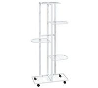 Vidaxl Jardinière À 5 Niveaux Avec Roues 44x23x100 Cm Blanc Fer Blanc
