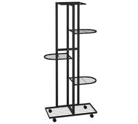 Vidaxl Jardinière À 5 Niveaux Avec Roues 44x23x100 Cm Noir Fer Noir