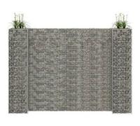 vidaXL Jardinière à Gabion en H Panier de Gabion Parterre Surélevé de Fleurs Plantes Jardin Terrasse Extérieur Fil d'Acier 145664 Gris G