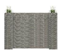 vidaXL Jardinière à Gabion en H Panier de Gabion Parterre Surélevé de Fleurs Plantes Jardin Terrasse Extérieur Fil d'acier 260x40x180 cm