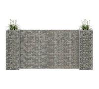 vidaXL Jardinière à Gabion en H Panier de Gabion Parterre Surélevé de Fleurs Plantes Jardin Terrasse Extérieur Fil d'Acier 145662 Gris G