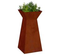 vidaXL Jardinière à pilier Argent 35 x 35 x 73 cm Acier patiné