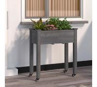 vidaXL Jardinière à roulettes - Gris