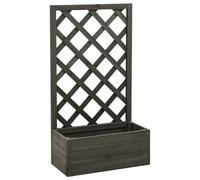 vidaXL Jardinière à treillis surélevée – Bois de sapin Gris 50x25x90 cm
