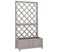 vidaXL Jardinière à Treillis de Jardin Gris 70x30x135 cm Bois de Sapin