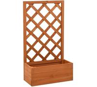 vidaXL Jardinière à treillis lit surélevé en bois de sapin Orange 50x25x90 cm