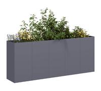 vidaXL Jardinière acier - 200x40x80 cm - Anthracite