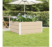 VIDAXL Jardinière acier ivoire 100x100x45 cm - bac à fleurs résistant