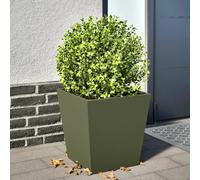 Jardinière vert olive 40x40x40 cm acier, jardinière d'extérieur, boîte à fleurs, boîte de jardin, jardinière de 851058