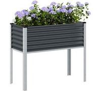 vidaXL Jardinière d'extérieur Anthracite 100 x 45 x 90 cm Acier Bac à fleurs