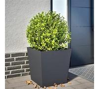 vidaXL Bac à plantes anthracite en acier 50x50x50 cm