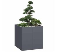 vidaXL Bac à plantes anthracite 80x80x80 cm Acier