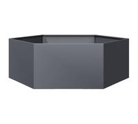 vidaXL Bac à plantes hexagonal anthracite 138x120x45 cm acier
