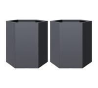 vidaXL Jardinière Anthracite hexagone 46x40x45 cm Acier