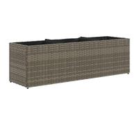 vidaXL Jardinière avec 3 Pots Gris 105x30x32 cm résine tressée, jardinière d'extérieur, bac à Fleurs, bac à tomates, jardinière de terrasse